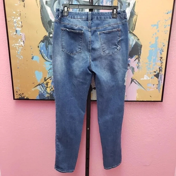 Chico's Jeans with Sequin Floral Patch - Picture 2 of 4